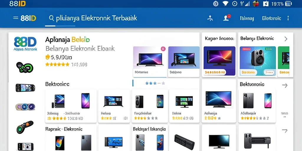 Antarmuka 88ID yang modern dan mudah digunakan untuk berbelanja elektronik.