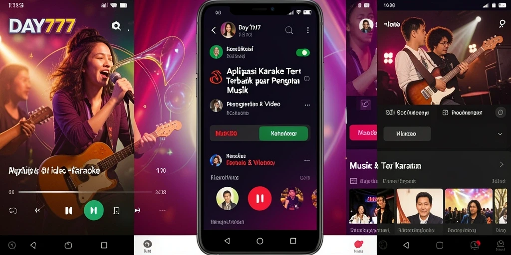 Tampilan antarmuka aplikasi Karaoke DAY777 yang menarik dan mudah digunakan.