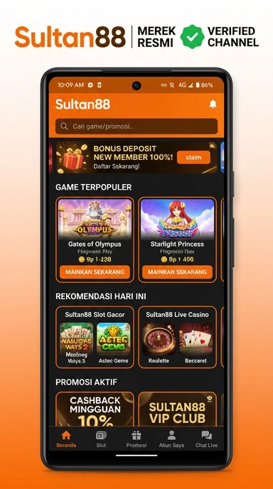 Tampilan kanal resmi sultan88